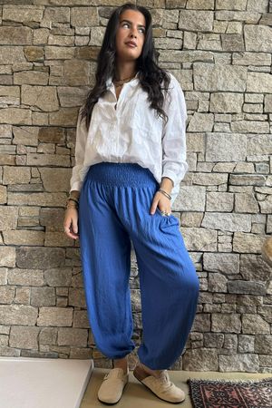 Basso Shirring Balloon Pant Soft Cobalt **